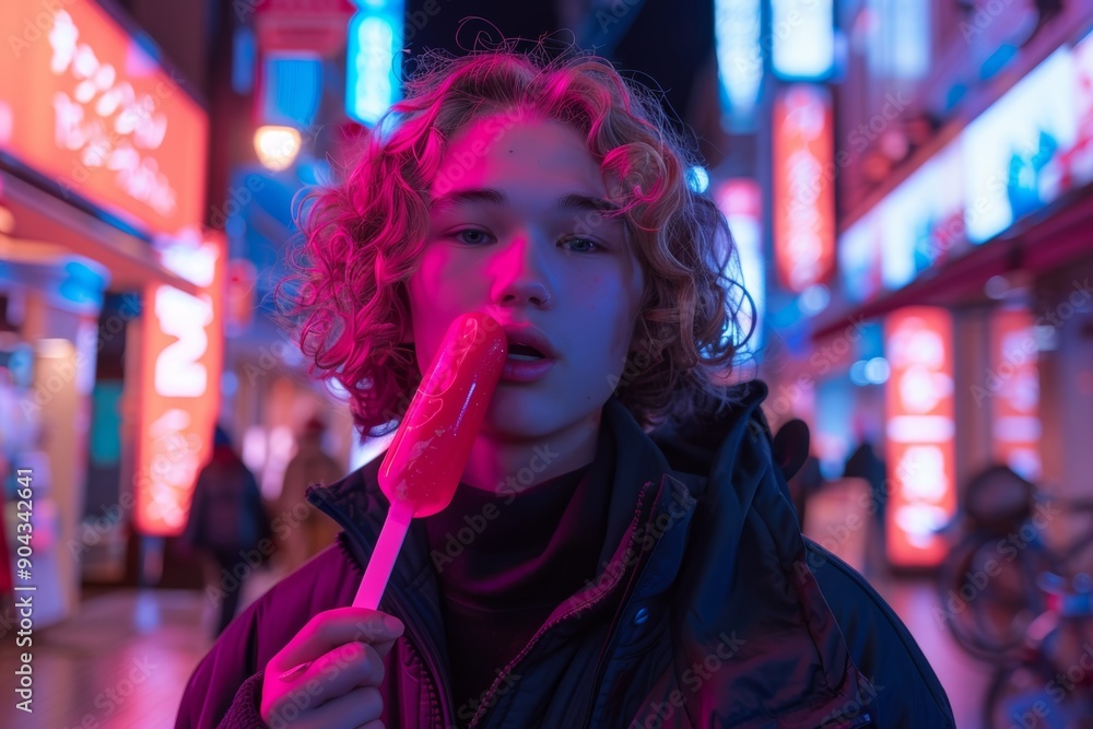 Lively curly-haired boy genuine picture of happiness. Child giggles with every bite of ice cream. Illustration of natural charm and childhood exuberance. Lively curly-haired boy genuine picture of happiness. Child giggles with every bite of ice cream. Illustration of natural charm and childhood exuberance.
