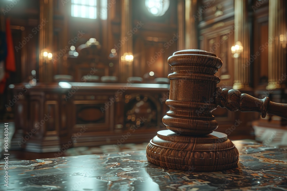 Produce a graphic concept with a gown in a courtroom. Generative Ai Produce a graphic concept with a gown in a courtroom. Generative Ai
