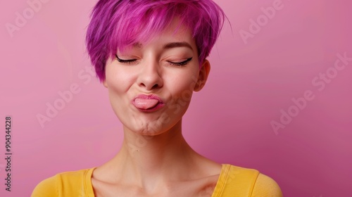 Wallpaper Mural The woman with purple hair Torontodigital.ca