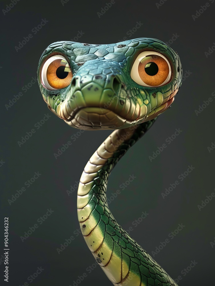 Fototapeta premium 3d cartoon snake.
