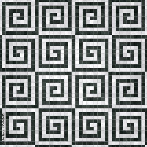 Mosaic tiles decorative background, seamless repeating vector pattern template for  wallpaper, background, wood print, metal print, plastic print, glass print, decor