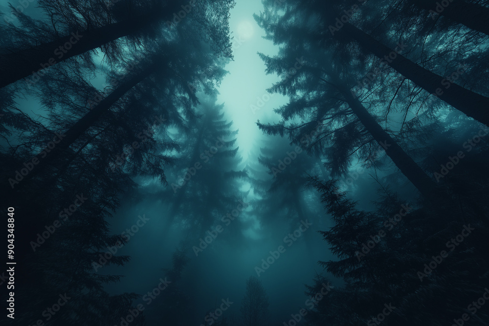 A dark and spooky forest with fog and eerie elements, capturing the mystery and spookiness of Halloween. A dark and spooky forest with fog and eerie elements, capturing the mystery and spookiness of Halloween.