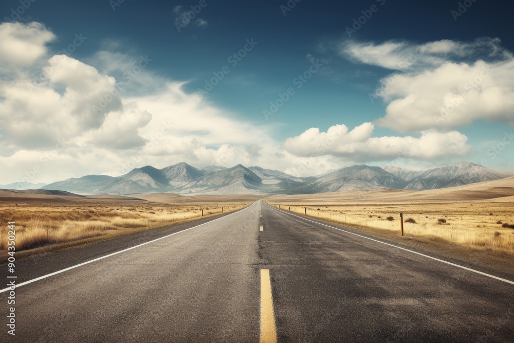 asphalt road among the landscape stretching into the distance asphalt road among the landscape stretching into the distance