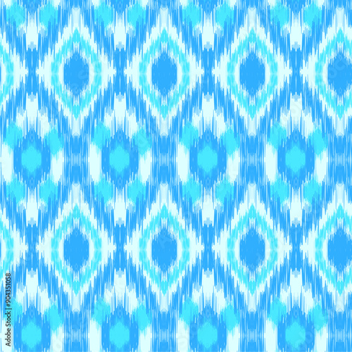 Ikat, Adras - seamless ethnic pattern. Uzbekistan, Tajikistan, Boho, Asia. Vector Illustration for greeting cards, printing for textile design, wallpaper, surface textures