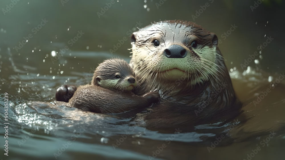 otter on the water otter on the water