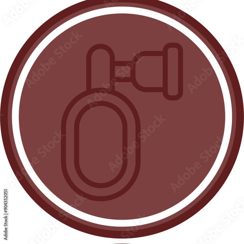 Anesthesia Vector Line Double Circle Maroon