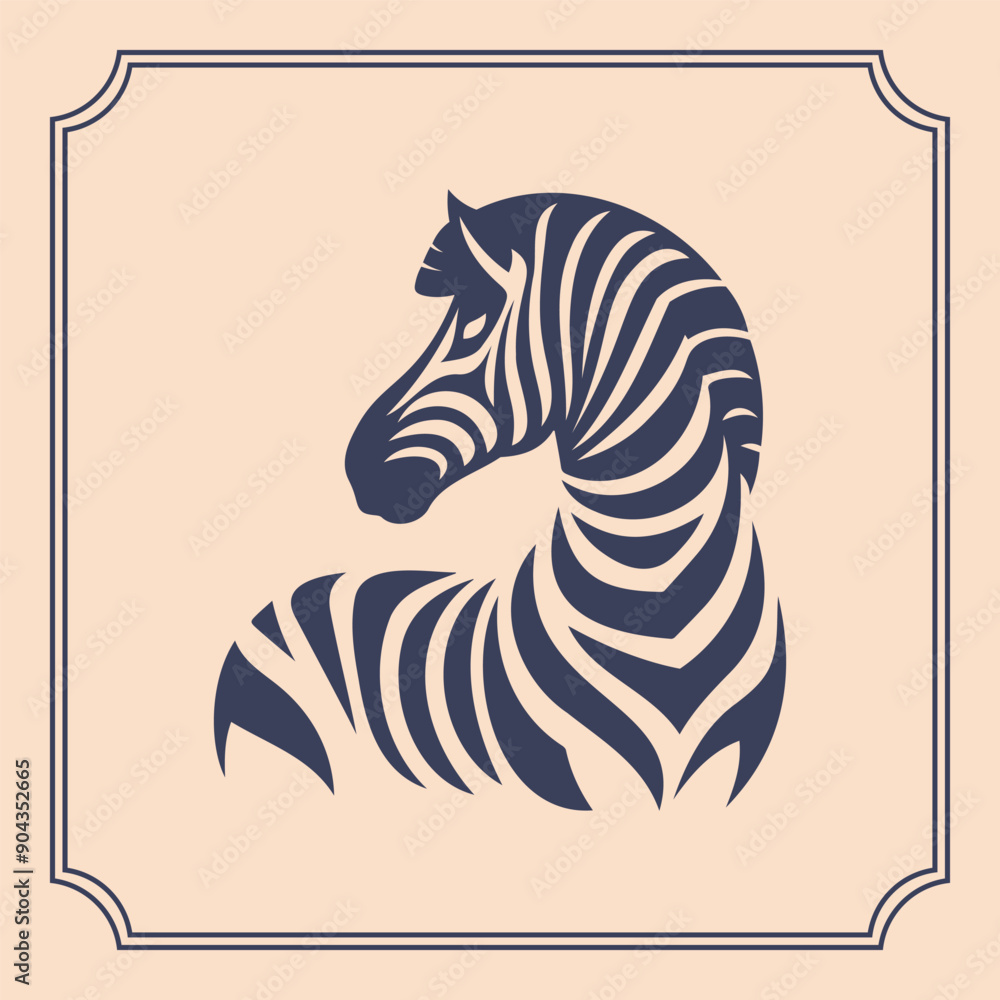 Zebra minimalistic silhouette logo style illustration Zebra minimalistic silhouette logo style illustration
