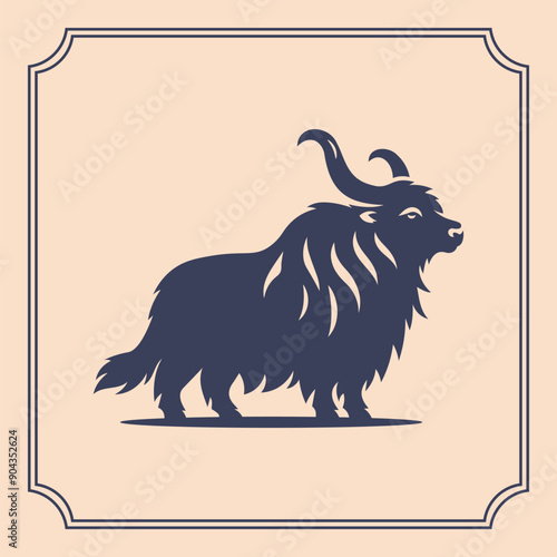 Yak silhouette logo style illustration