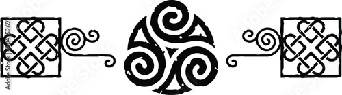Celtic Knot Header - Square Ends - Tribal Spiral
