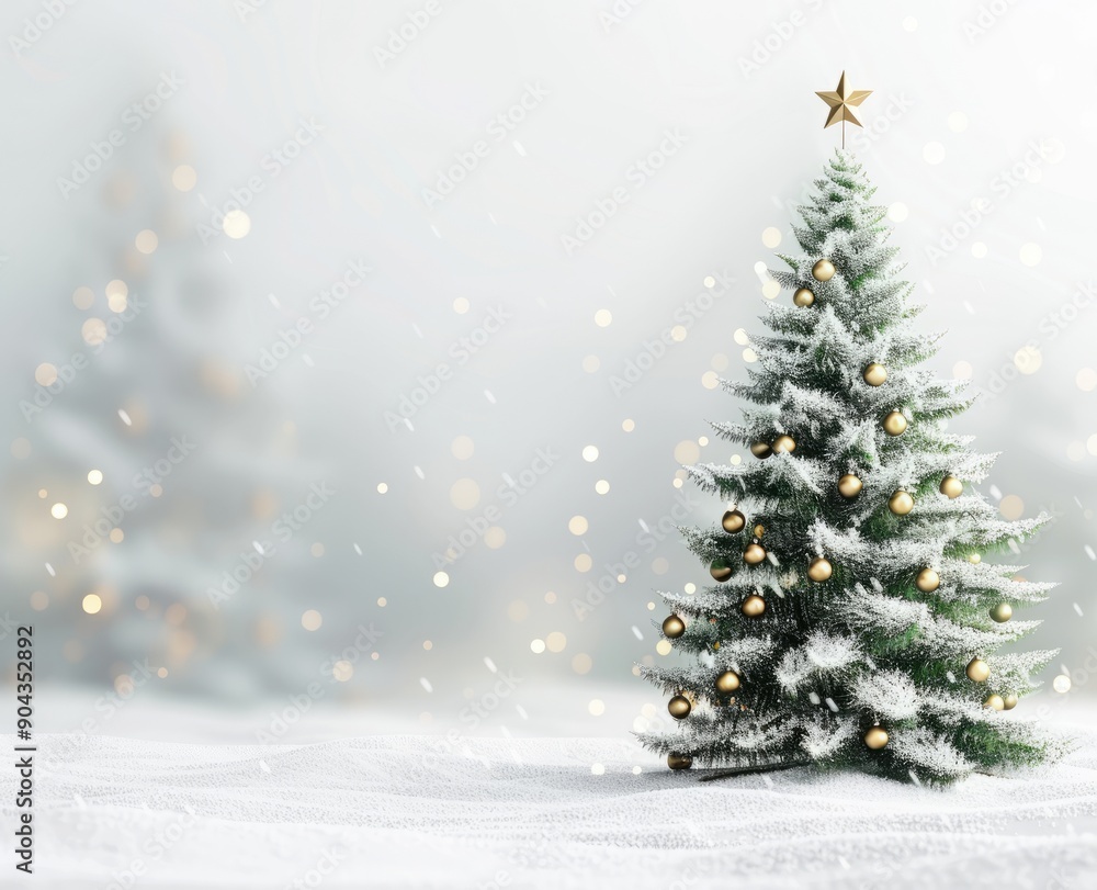 spruce in snow with space for text. spruce in snow with space for text.