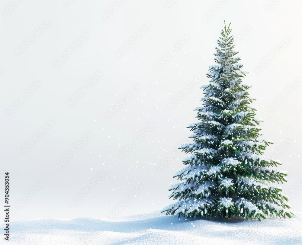 spruce in snow with space for text. spruce in snow with space for text.