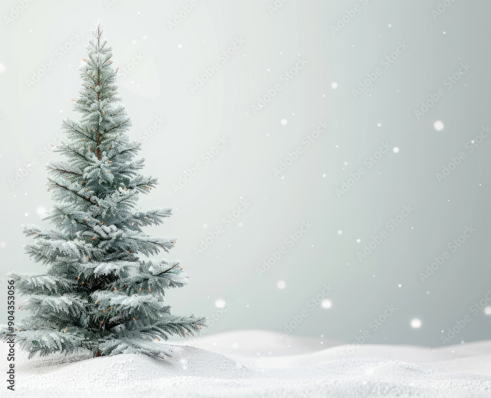 spruce in snow with space for text. spruce in snow with space for text.