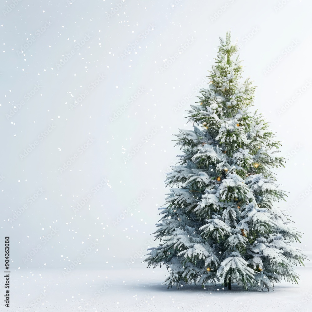 spruce in snow with space for text. spruce in snow with space for text.