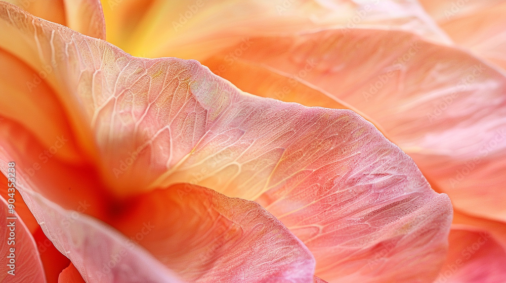 Close-up of a flower petal with abstract, delicate textures and colors Close-up of a flower petal with abstract, delicate textures and colors