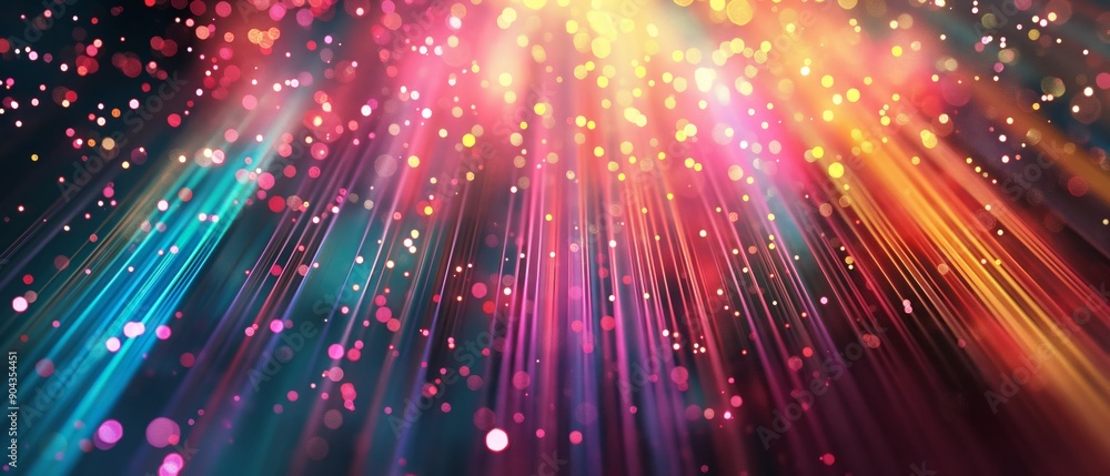 Illuminated Digital Rain with Colorful Streaks Illuminated Digital Rain with Colorful Streaks