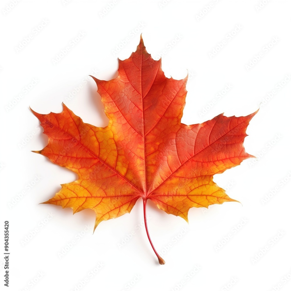 Dry autumn maple leaf on a white background Dry autumn maple leaf on a white background