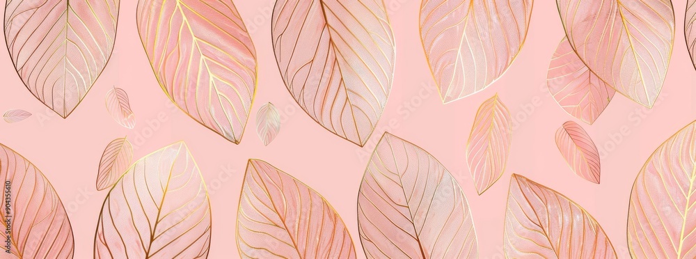 This wallpaper design features gold leaf and natural background. Leaves line arts are used for fabrics, prints and backgrounds. This wallpaper design features gold leaf and natural background. Leaves line arts are used for fabrics, prints and backgrounds.