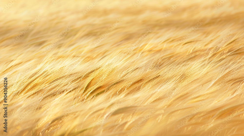 Close-up of a wheat field with abstract, golden stalks swaying in the wind Close-up of a wheat field with abstract, golden stalks swaying in the wind