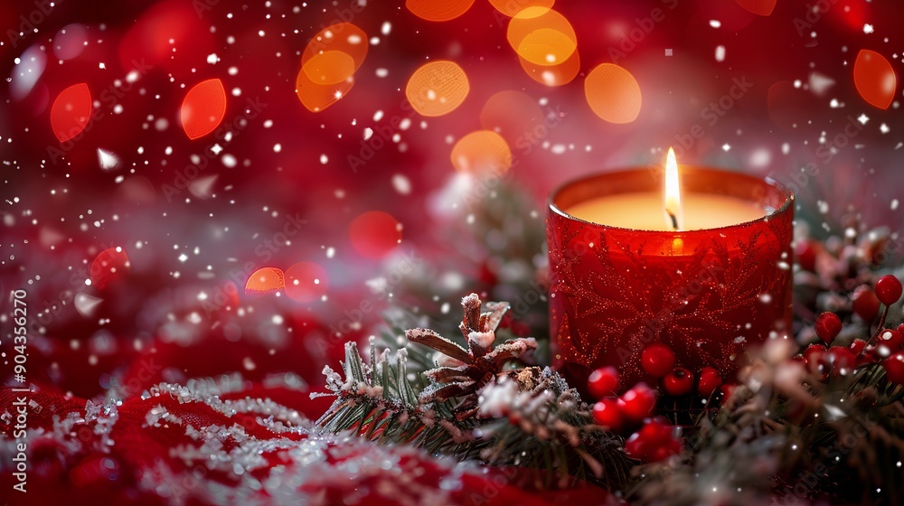 Christmas candle in a fir wreath. Christmas candle in a fir wreath.