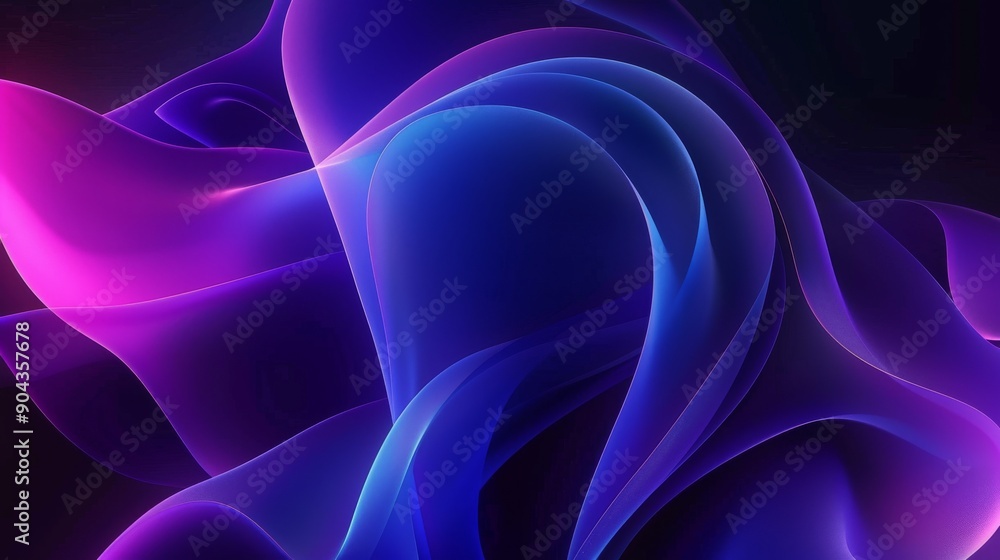 Obraz premium Abstract colorful background illuminated with colorful neon lights. Glowing curve. Simple wallpaper design.