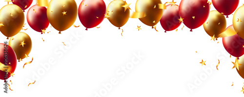 Realistic balloons arch of frame background festival, event, anniversary, birthday party