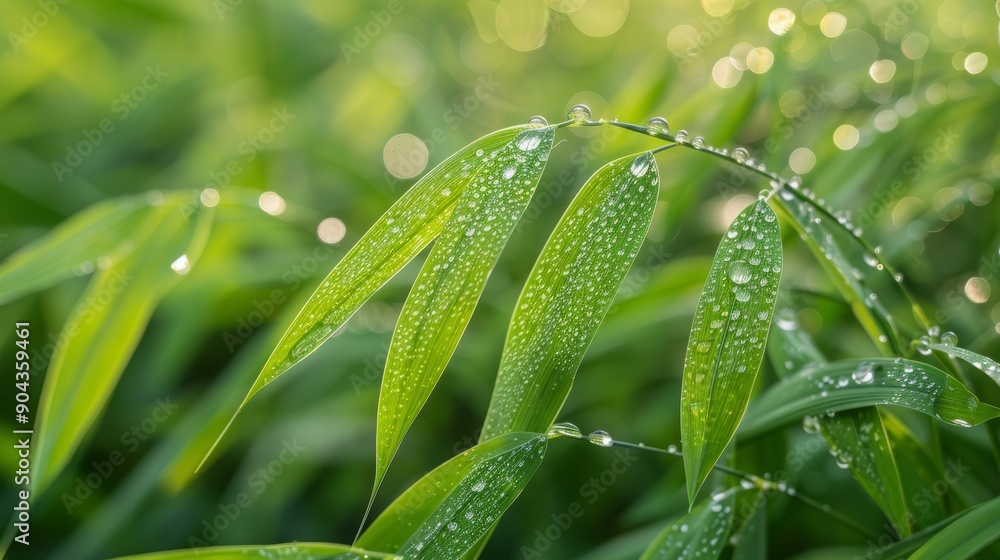 Morning dew on fresh green oats in a fields Morning dew on fresh green oats in a fields