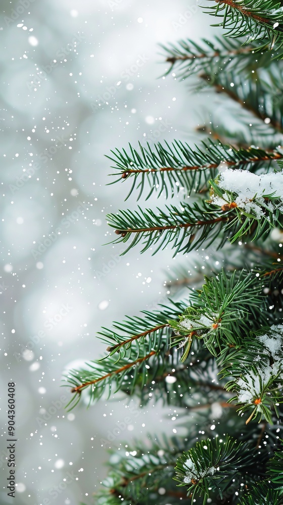 spruce branches with snow with space for text. spruce branches with snow with space for text.