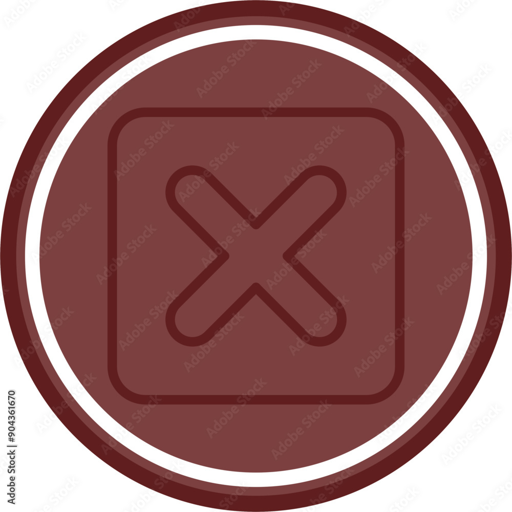 Obraz premium Cross Vector Line Double Circle Maroon