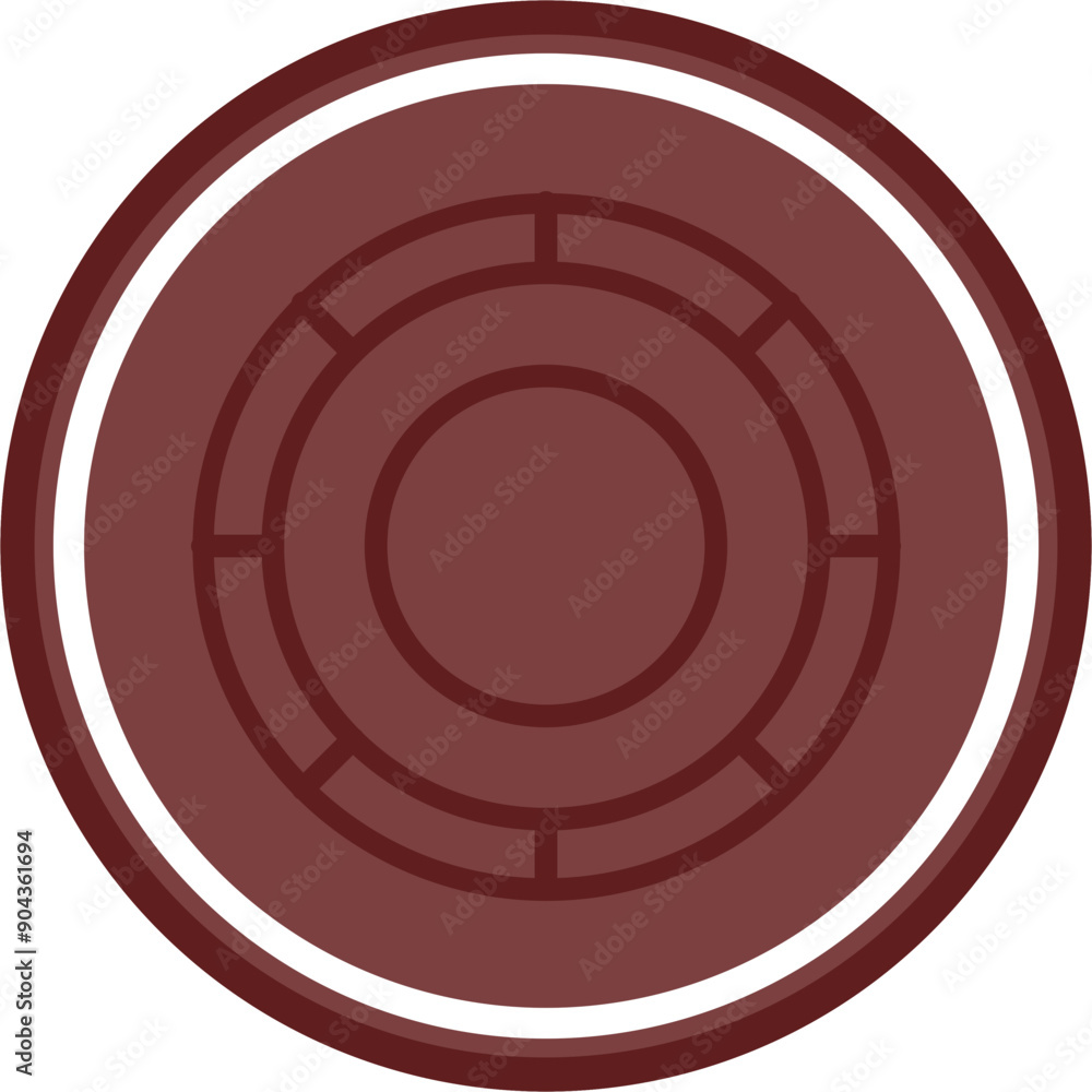 Coin Vector Line Double Circle Maroon Coin Vector Line Double Circle Maroon