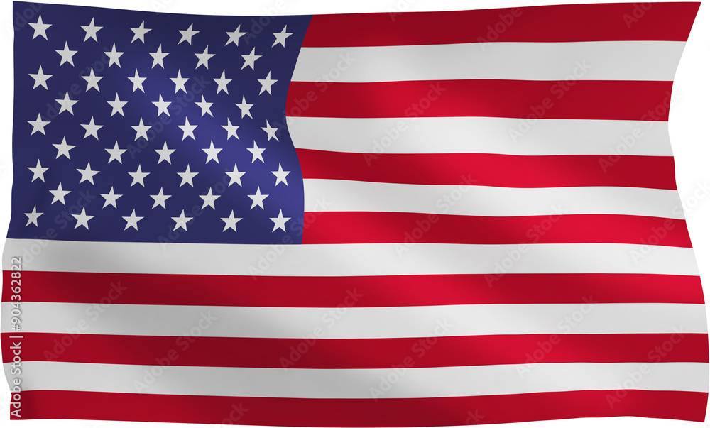Fototapeta premium national flag background image,wind blowing flags,3d rendering,Flag of the United States
