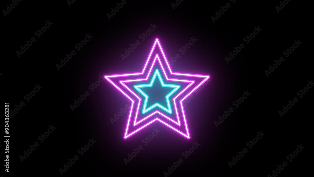 Neon star icon animation, slow color shift. Glowing neon superstar sign, looped color animation. Super award, legend, famous celebrity, popularity and glory, winner. Azure and magenta colors Neon star icon animation, slow color shift. Glowing neon superstar sign, looped color animation. Super award, legend, famous celebrity, popularity and glory, winner. Azure and magenta colors