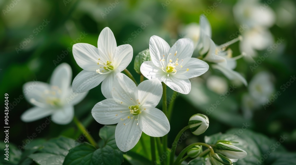Delicate white flowers blooming in my garden during springtime Delicate white flowers blooming in my garden during springtime