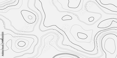 Abstract topography wave paper curved reliefs white line background, contours topography map background, topography and geography map grid background, Abstract vector illustration.