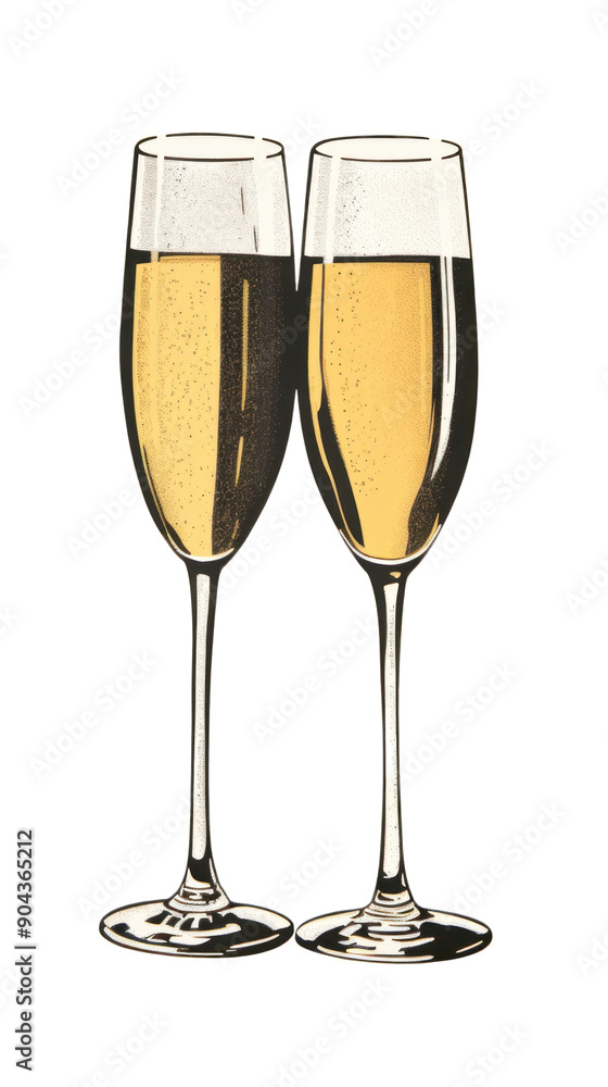 PNG Gold and silver champagne glasses drawing drink wine. PNG Gold and silver champagne glasses drawing drink wine.