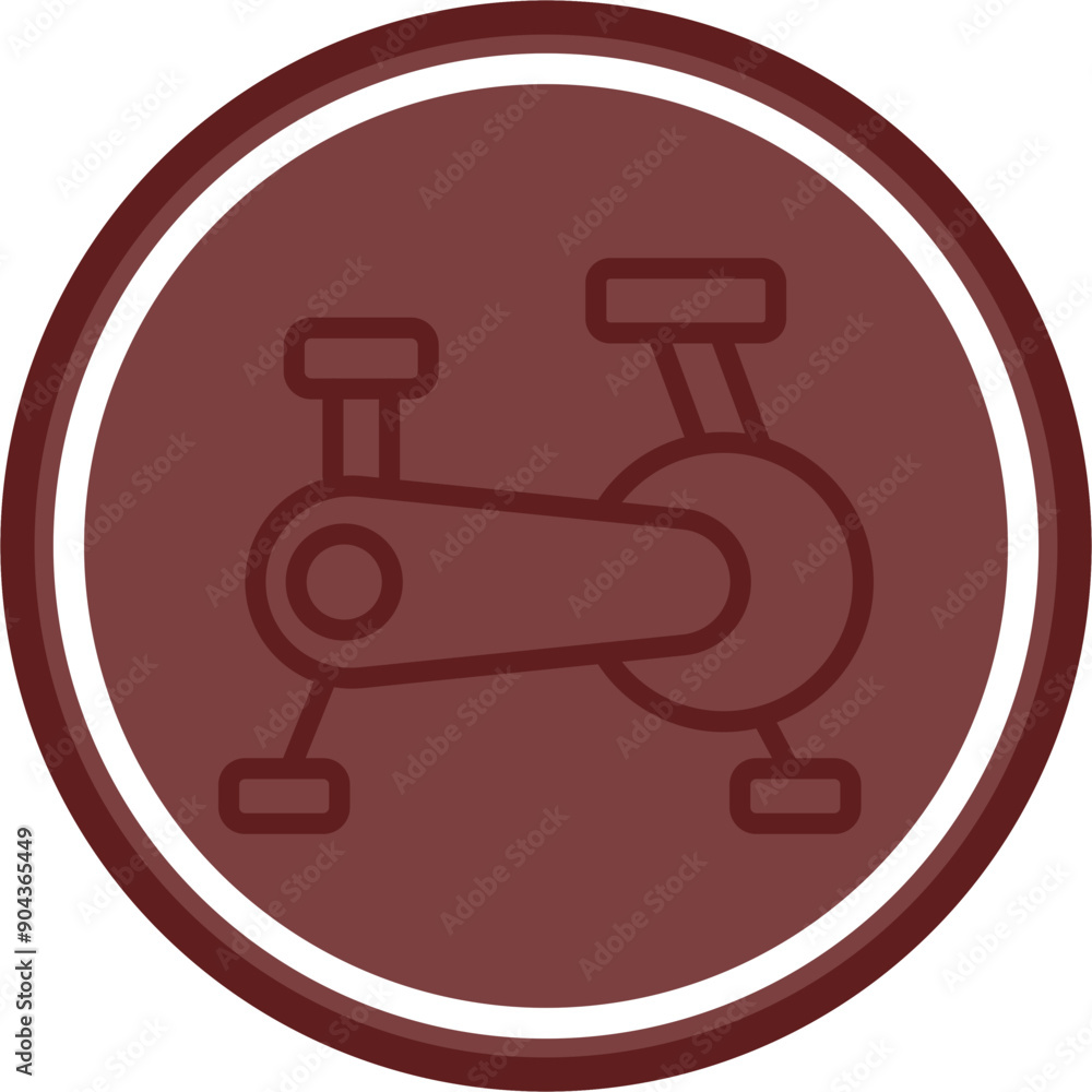 Exercising Bike Vector Line Double Circle Maroon Exercising Bike Vector Line Double Circle Maroon