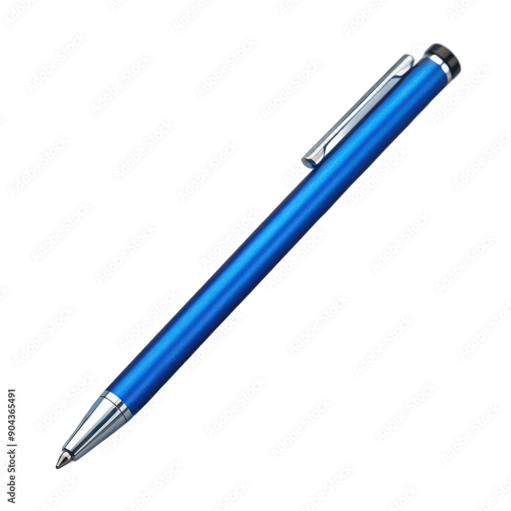 New stylish blue pen isolated on transparent background New stylish blue pen isolated on transparent background