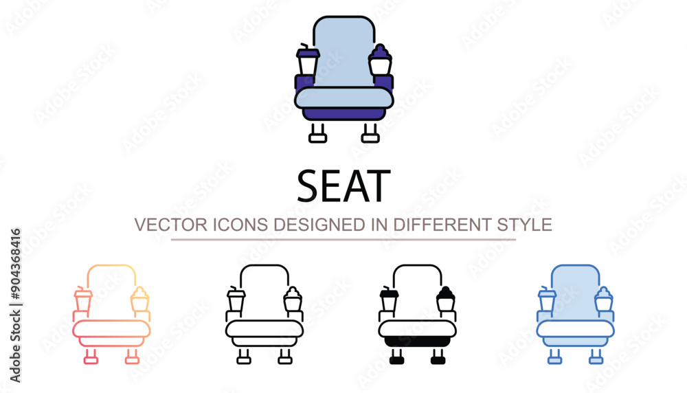Seat icon design with white background stock illustration Seat icon design with white background stock illustration