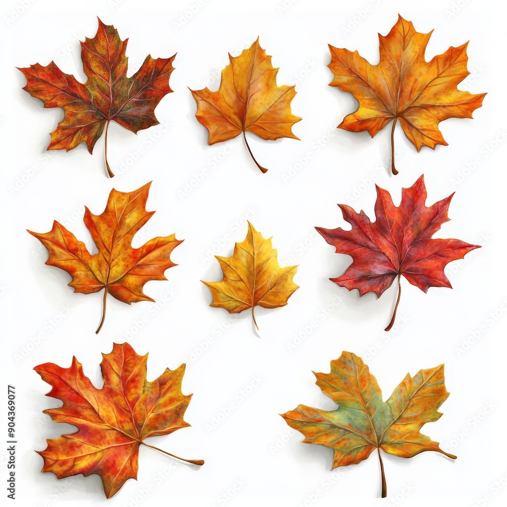 Fototapeta premium set of Fall Leaves