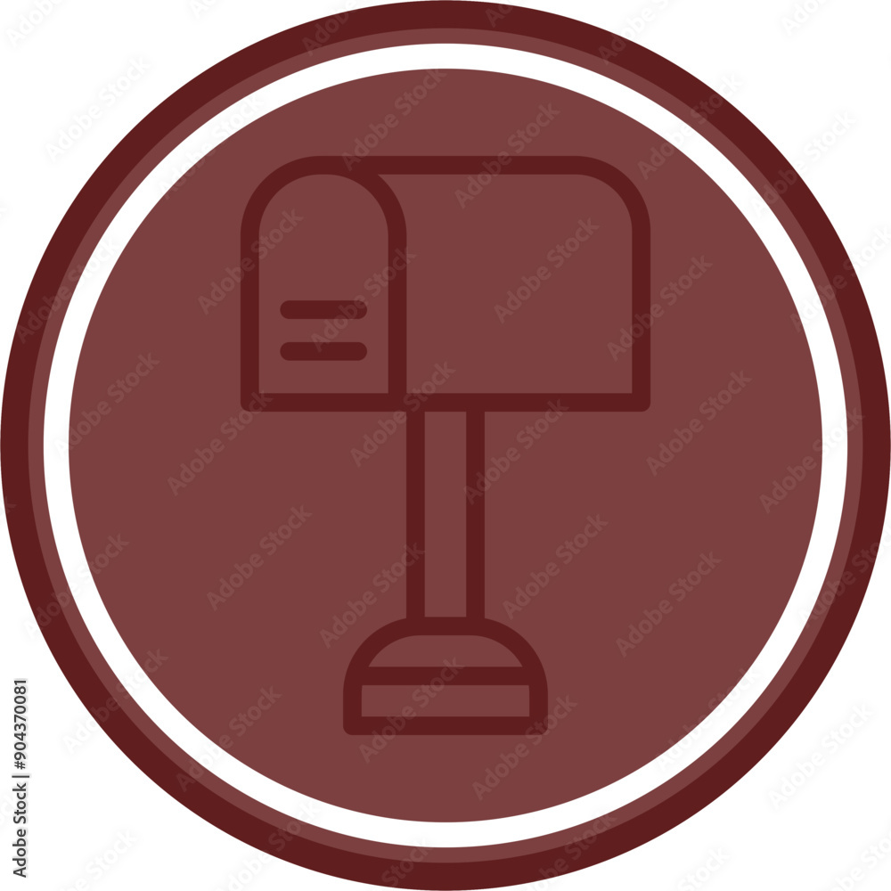 Box Vector Line Double Circle Maroon