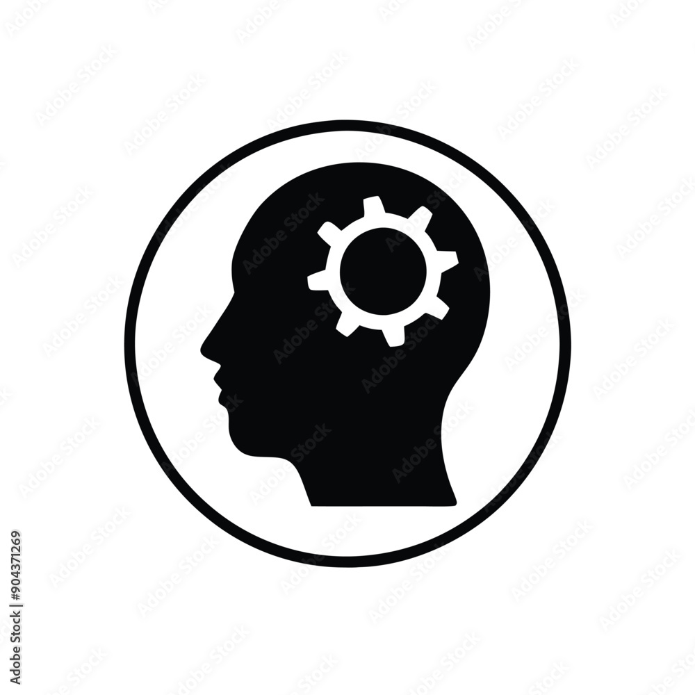 a head with setting icon vector silhouette, a head with setting icon vector silhouette,
