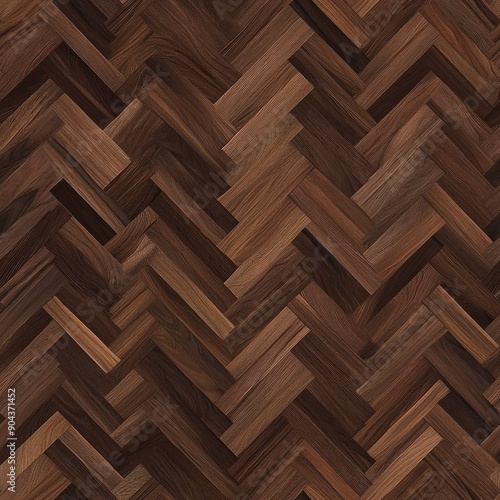 Intricate wood design features a repeatable herringbone pattern for creative use