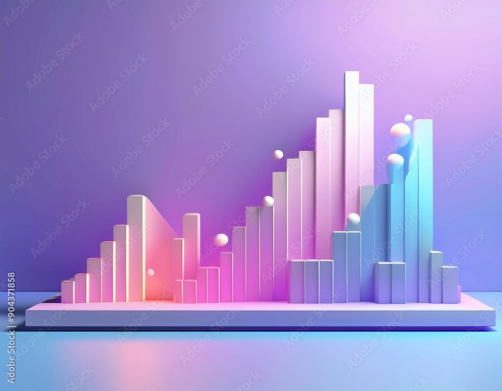 Fototapeta premium 2D area graph depicting the sales performance of different product categories over time