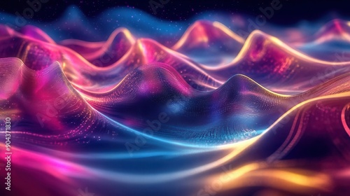 Digital representation of volumetric waves, fluid dynamics concept