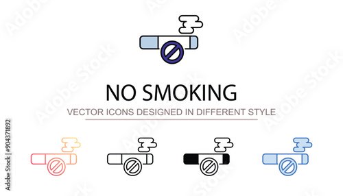 No Smoking icon design with white background stock illustration