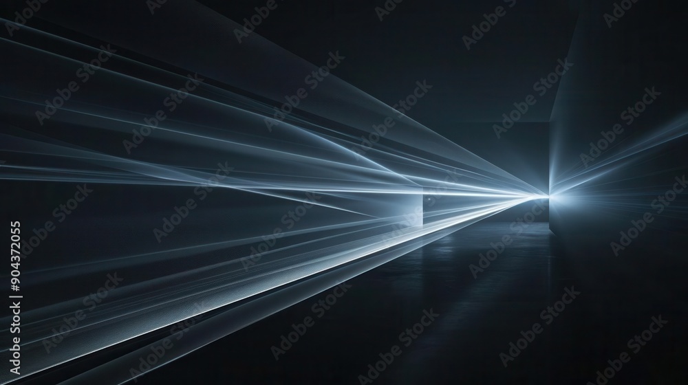 Array of volumetric light beams intersecting in a dark room, futuristic and abstract Array of volumetric light beams intersecting in a dark room, futuristic and abstract