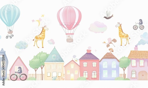 Suitable for wall art, pillows, decoration of kids' rooms, baby wear and shirts, greeting cards, modern, and other uses.