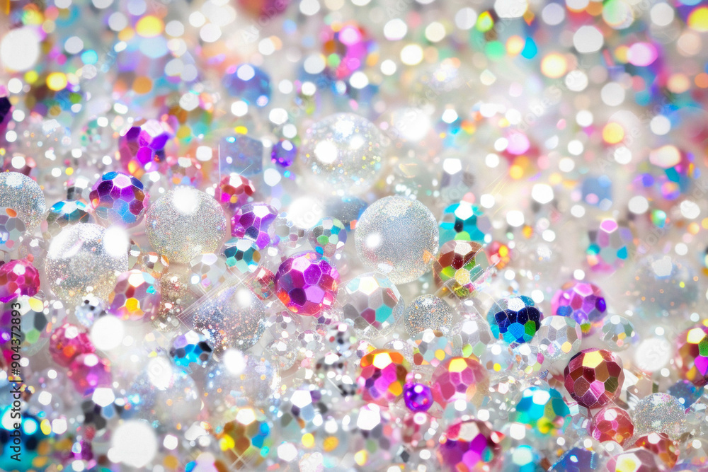 Closeup of glitter and rhinestones in various colors, ideal for Closeup of glitter and rhinestones in various colors, ideal for