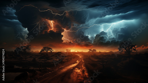 Experience the dramatic power of lightning as it strikes the ground. This video showcases the intense beauty of lightning, with each strike of lightning lighting up the sky in a breathtaking display.