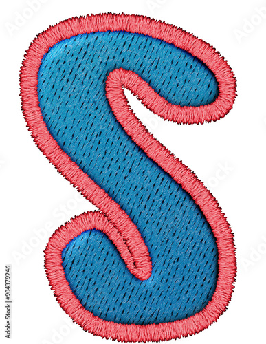 Uppercase Playful Patchwork Alphabet stitched craft letter S
