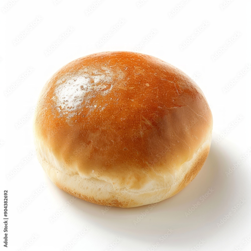 Medium shot of Sweet bread bun, isolated on a white background, bright and vivid tonality Medium shot of Sweet bread bun, isolated on a white background, bright and vivid tonality